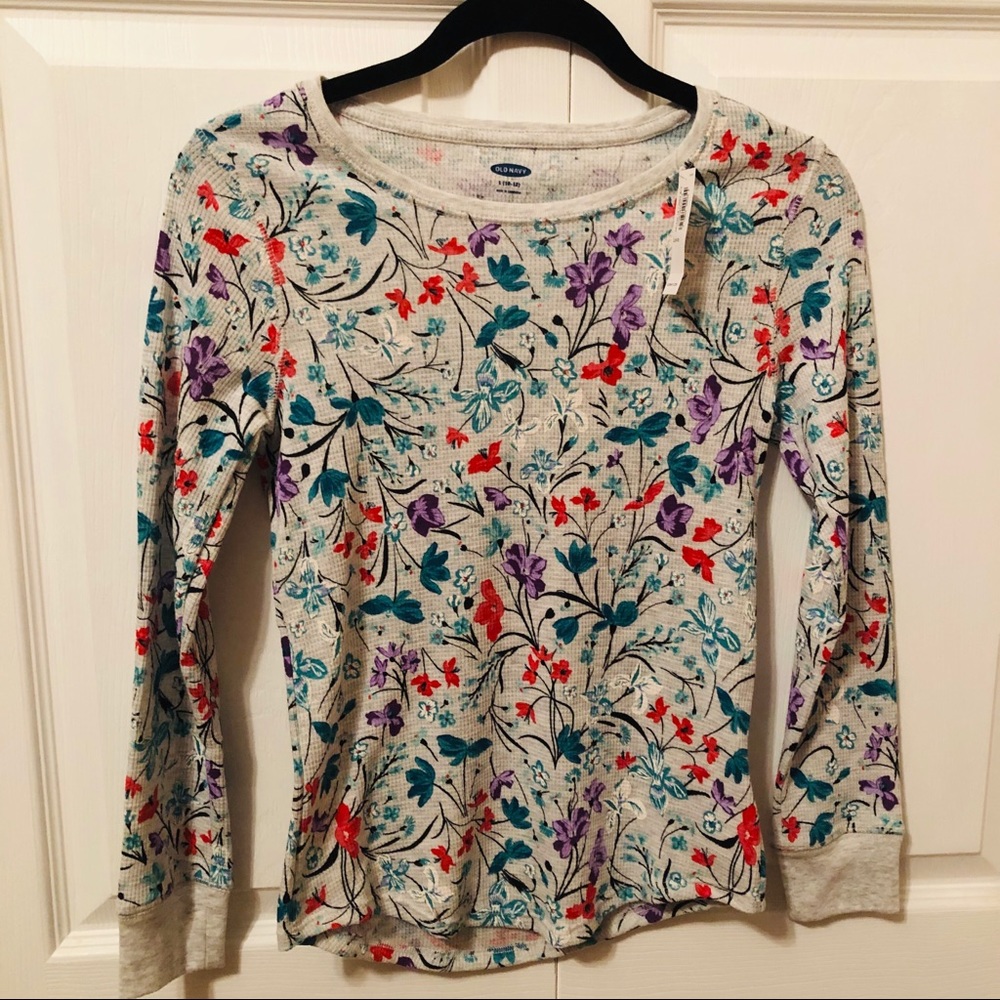 OLD NAVY GIRLS FLORAL LONG SLEEVE THERMAL